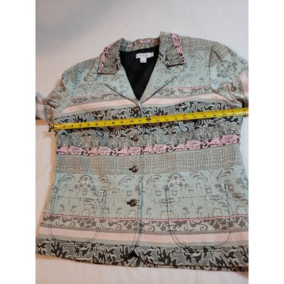 City Blues By Koret Womens Blazer Jacket Size 14 Multicolor pockets - Picture 10 of 15